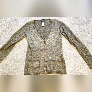 Emporio Armani angora cardigan size XS (38 Italian) brown/silver